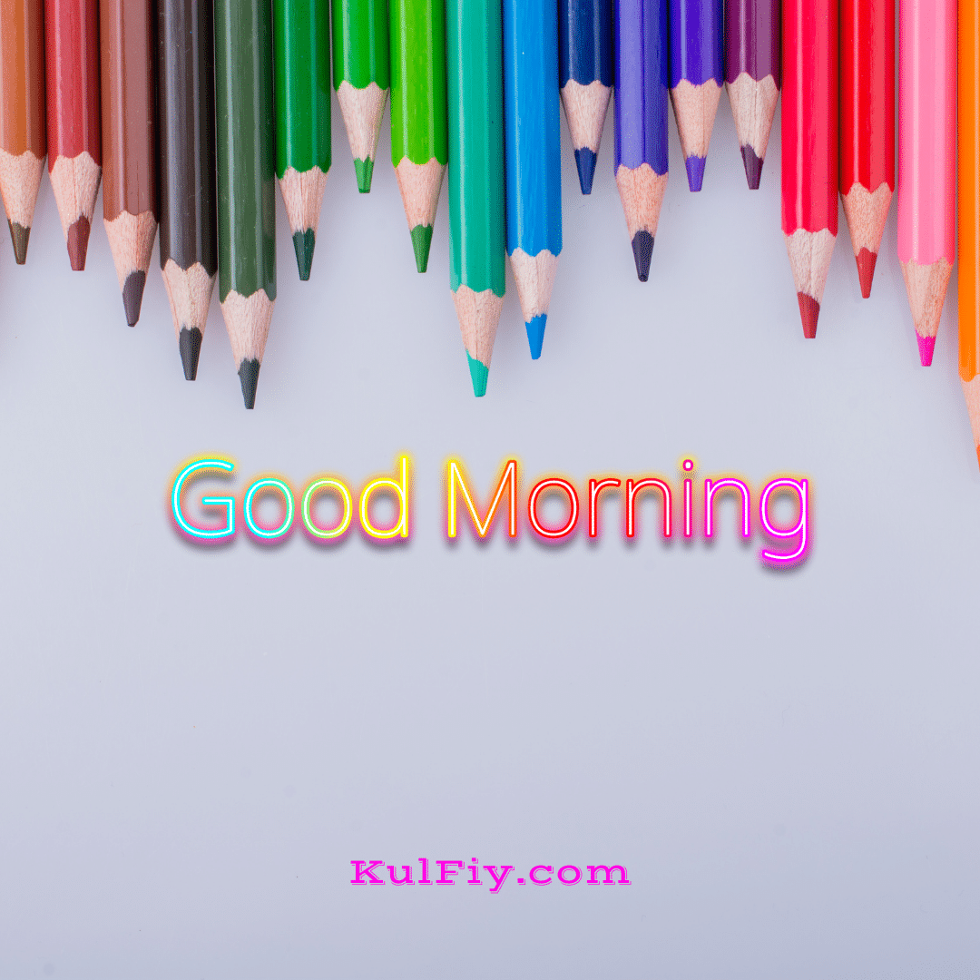 Colour pencil good morning images