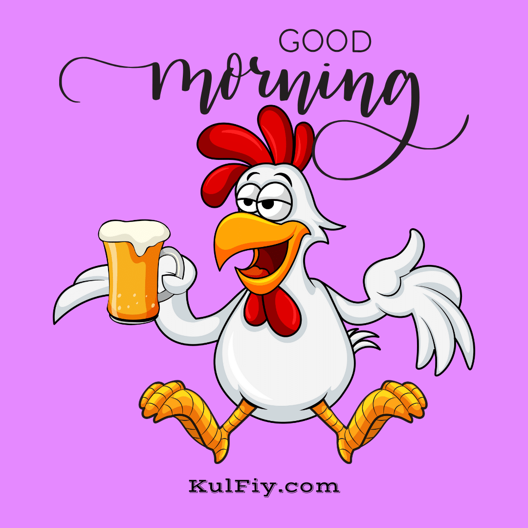 Funny rooster good morning images