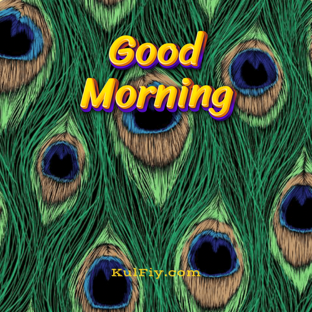 Good morning images with beautiful mor pankh background