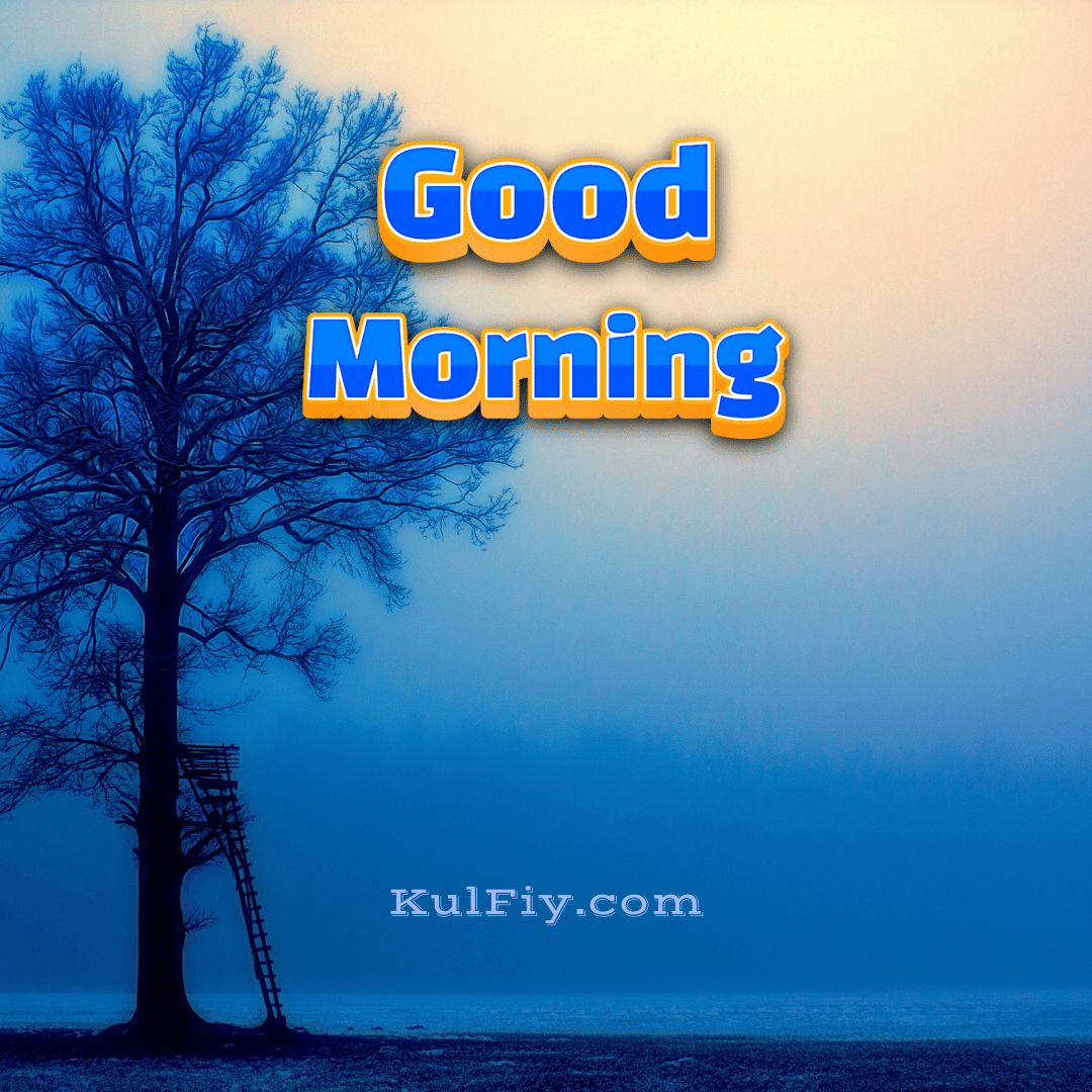 Good morning images with blue tree