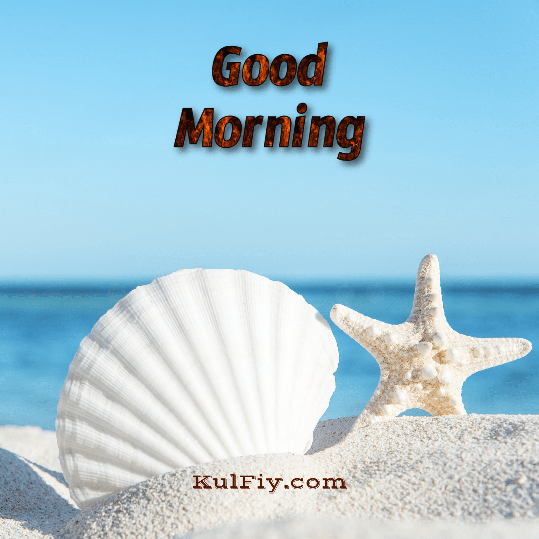 Good morning images with star and sand