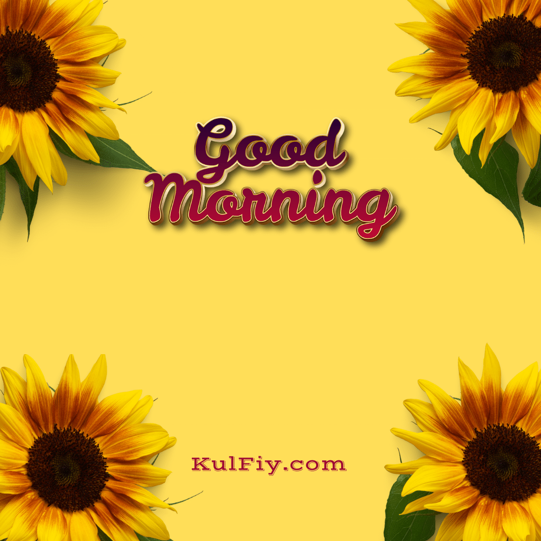 Sunflower good morning images with yellow background