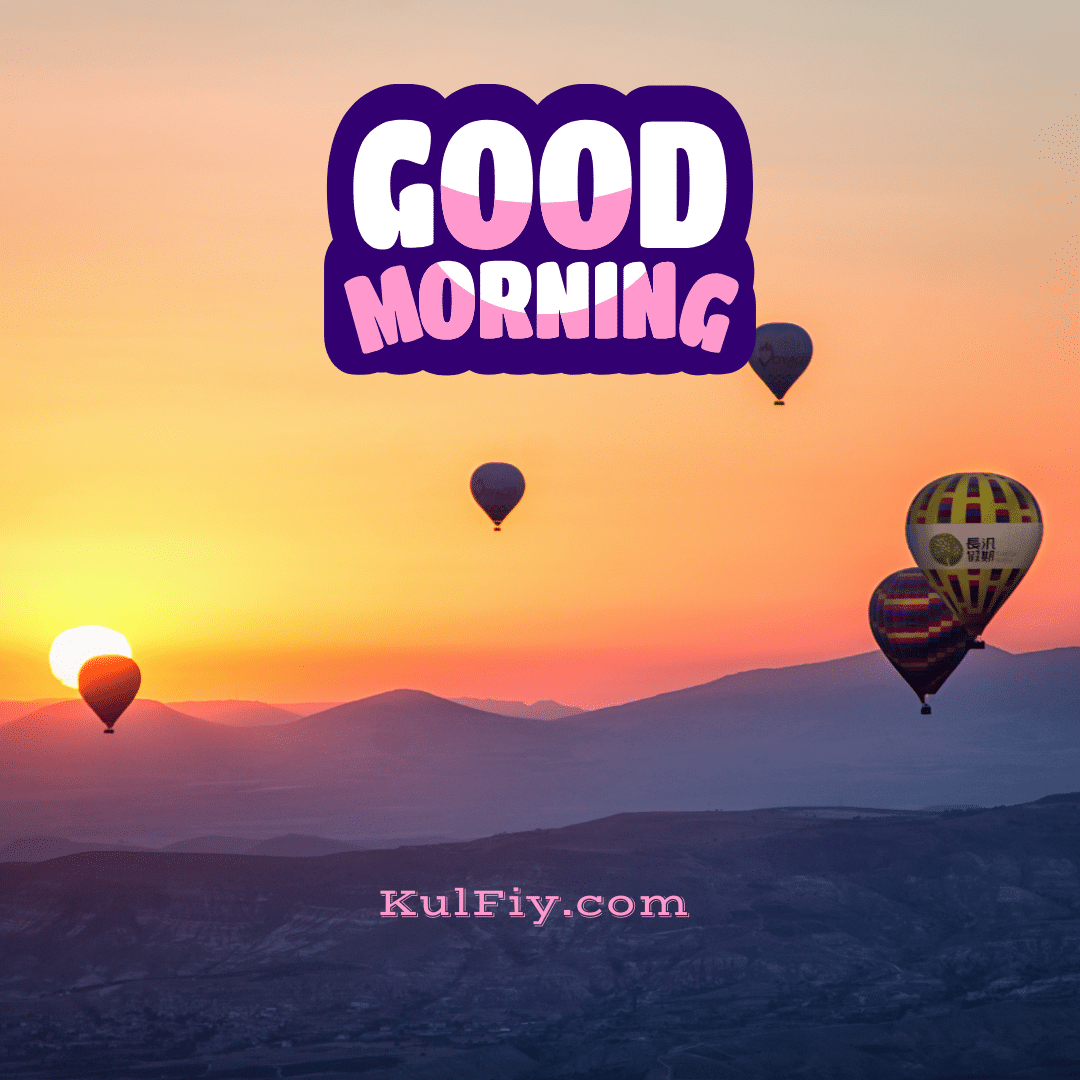 Sunrise good morning images with flying parachutes