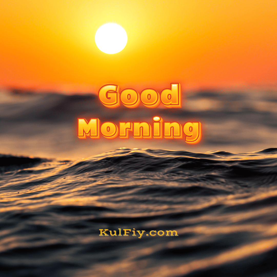Sunrise good morning images with sea wave