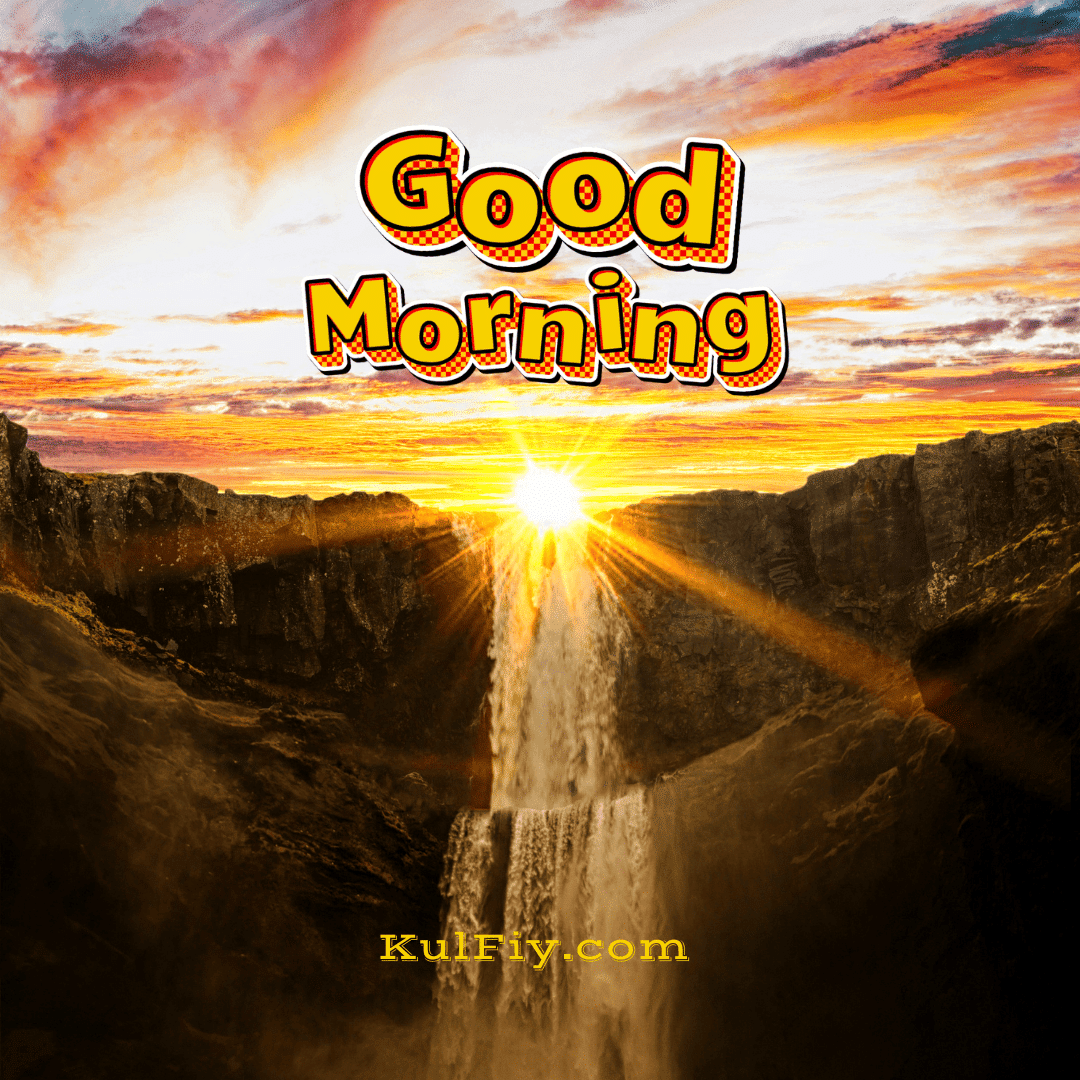 Waterfall sunrise good morning images