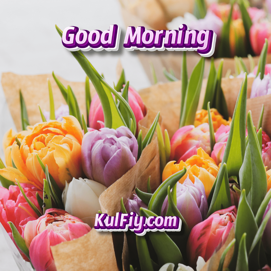 Flower bouquet good morning image