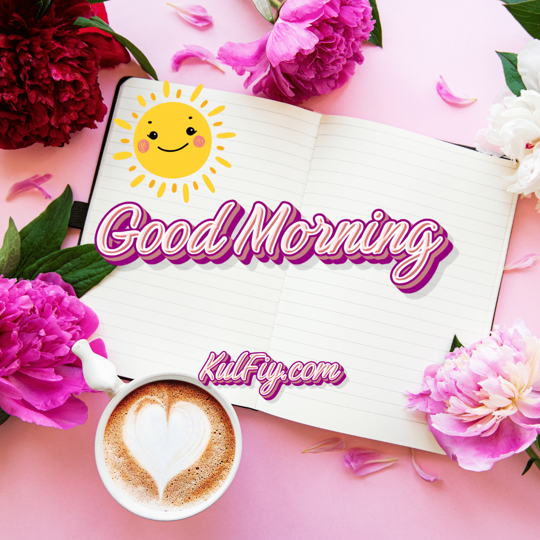 Good morning image with sun and tea with flowers