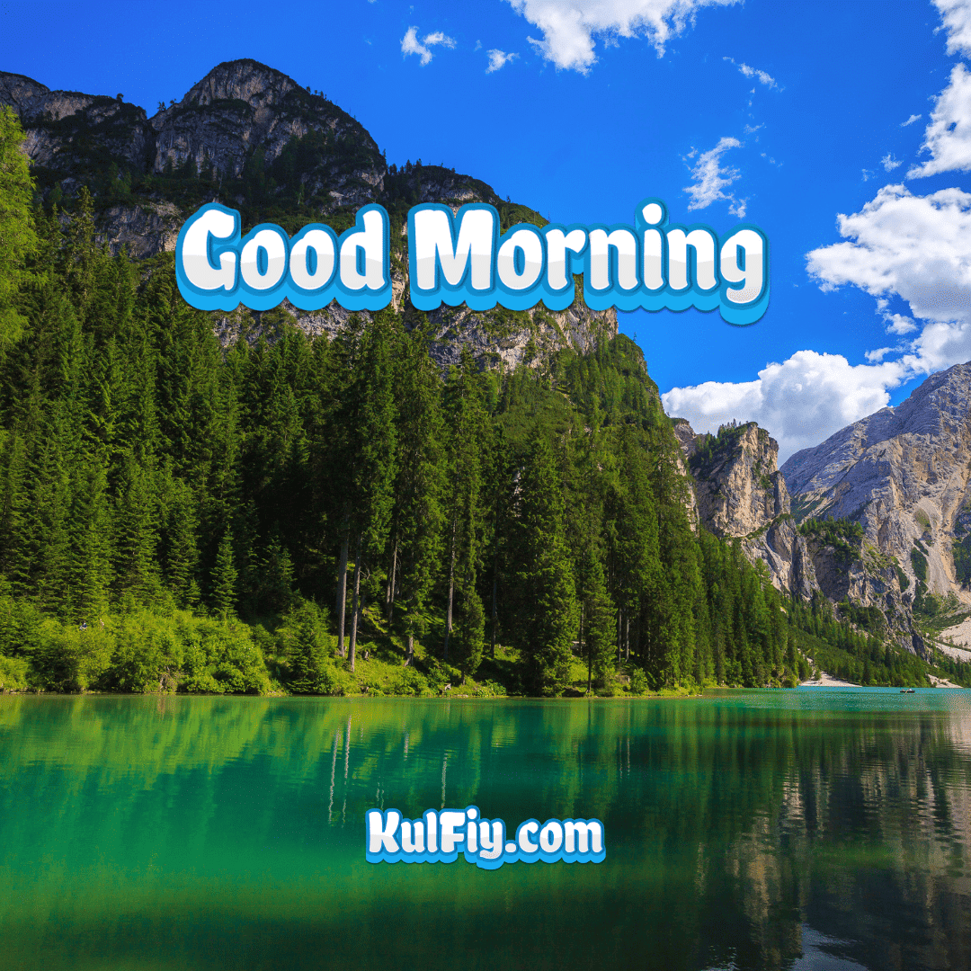 Greenery in mountains and blue sky good morning image